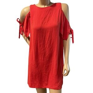 Lipsy Cold Shoulder Mini Red Dress Women's Sz 8